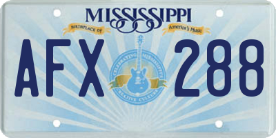 MS license plate AFX288