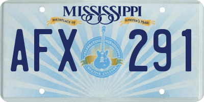 MS license plate AFX291