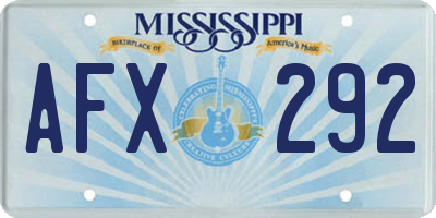 MS license plate AFX292