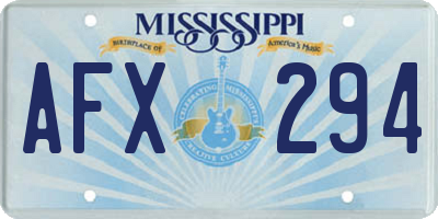 MS license plate AFX294