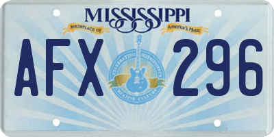 MS license plate AFX296