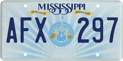 MS license plate AFX297