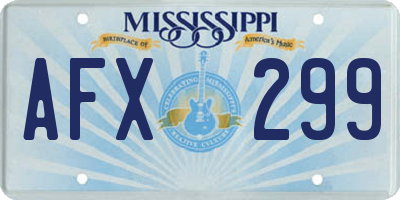 MS license plate AFX299