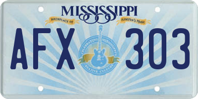 MS license plate AFX303