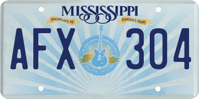 MS license plate AFX304