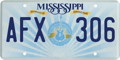 MS license plate AFX306