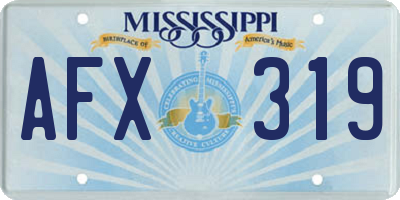 MS license plate AFX319