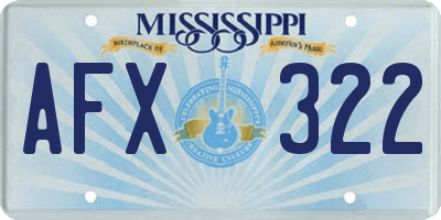 MS license plate AFX322