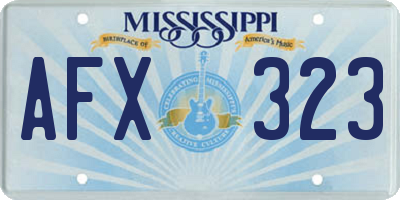 MS license plate AFX323