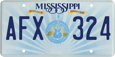 MS license plate AFX324