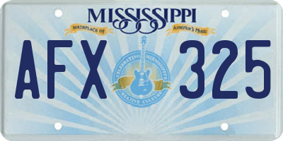 MS license plate AFX325