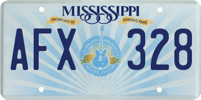 MS license plate AFX328