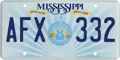 MS license plate AFX332