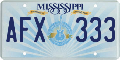 MS license plate AFX333