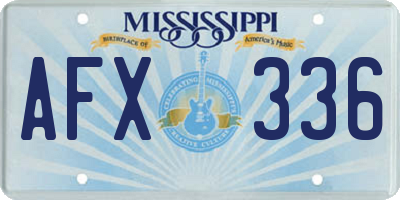 MS license plate AFX336