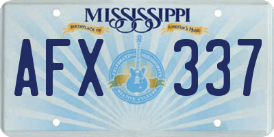 MS license plate AFX337