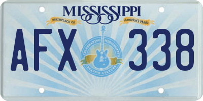 MS license plate AFX338