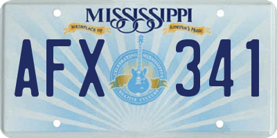 MS license plate AFX341