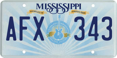 MS license plate AFX343