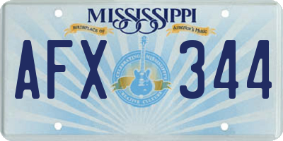MS license plate AFX344