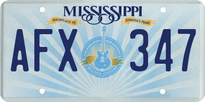 MS license plate AFX347