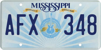 MS license plate AFX348
