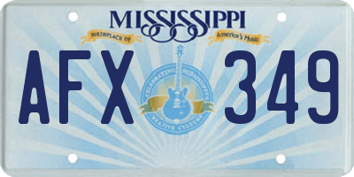 MS license plate AFX349
