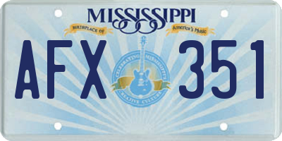 MS license plate AFX351