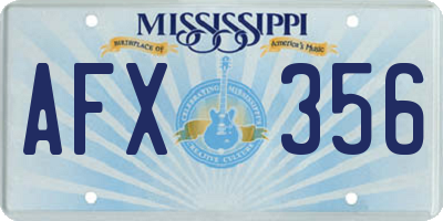 MS license plate AFX356