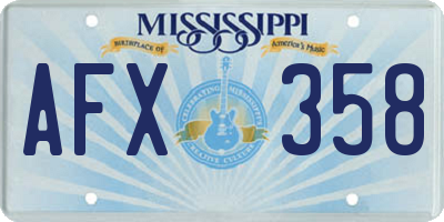 MS license plate AFX358