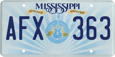 MS license plate AFX363