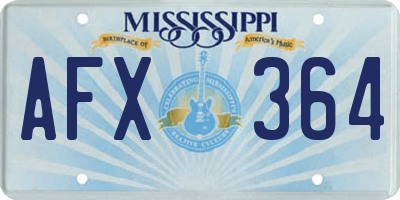 MS license plate AFX364