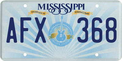MS license plate AFX368