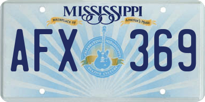 MS license plate AFX369