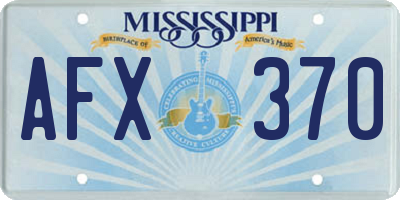 MS license plate AFX370