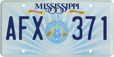 MS license plate AFX371