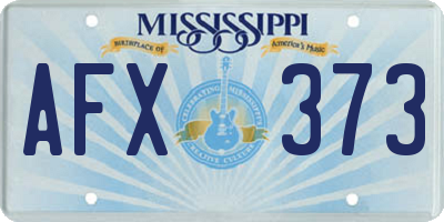 MS license plate AFX373