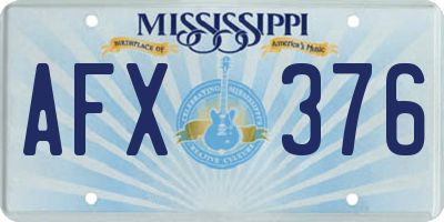 MS license plate AFX376