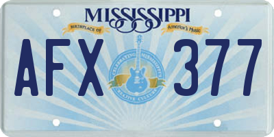 MS license plate AFX377