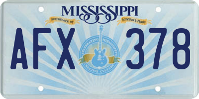 MS license plate AFX378