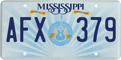MS license plate AFX379
