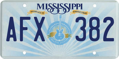 MS license plate AFX382