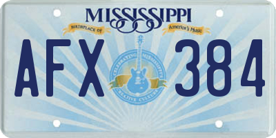 MS license plate AFX384