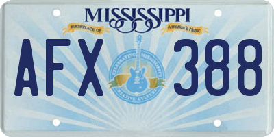 MS license plate AFX388