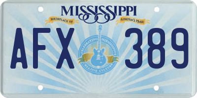 MS license plate AFX389