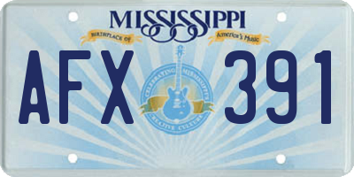 MS license plate AFX391