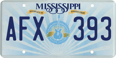 MS license plate AFX393