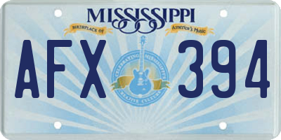 MS license plate AFX394