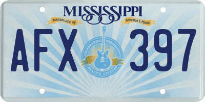 MS license plate AFX397