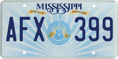 MS license plate AFX399